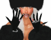 Cha Fur Gloves Blk