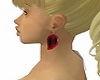 CAZ red leaf earrings