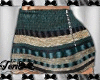 Teal Pattern Mini Skirt
