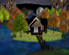 Autumn Cottage On Lake