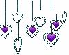 Purple teal hearts