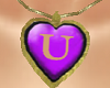 "U"_Necklace Gold Purple