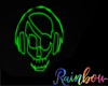 Neon Green DJ Skull Sign