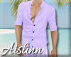 Purple Linen Beach Shirt