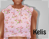 Pink Floral Square Top