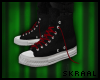 S| Black Converse + Red