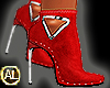 RED SUEDE ANKLE BOOTS