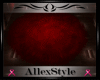 A&S:RED ROUND FUR RUG