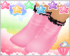 ! Pink Socks Black Bow 