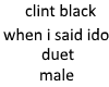 clint black ido male