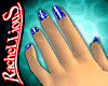 `Blue Sparkle Nails