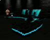 Blk an neon blue couch 