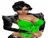LEATHER/GREEN SPARKLE
