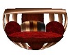 Red & Bronze Round Couch