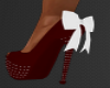 red heel white bow