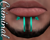 Teal Chin Spikes & Rings