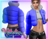 v blue white puffer