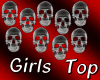 girls skull all ova top