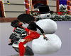 Snow man/kissing pose