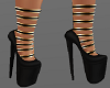 H/Black& Gold Wrap Heels
