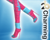 pink and blue boots