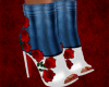 (KUK)boots roses jeans