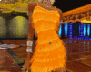 Hot Orange Frill Dress