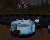 Black Blue Guest Table