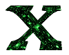Letter X Green Stars