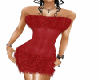 Sexy Fur Red Dress