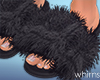 Cozy Fur Slides Black