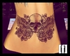 Skull Wings Belly Tattoo