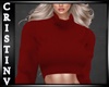 !CR! Red Crop Sweater
