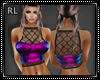 Latex Fishnet Top Neon