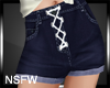 lNl Lace Up Denim Shorts