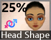 Head Scale Shape 25% F A
