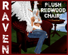 Plush Red & Wood Chair
