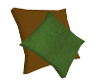 Brown green pillows