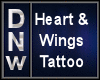 Male Heart and Wings Tat