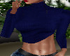 cropped turtleneck blue