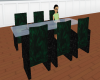 green suede dining table