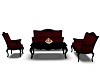 Victorian Red Couch Set