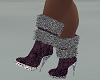 Purple&Silver Fur Boot