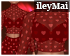 iM| Heart Print Top Red