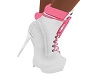 pink ans white boots