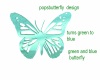 green to blue butterfly