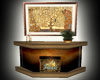 Brown marble fireplace