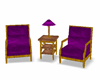 PURPLE CHAT CHAIRS