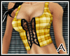 Yellow Plaid Top w/ Lace