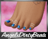 Feet blue nails